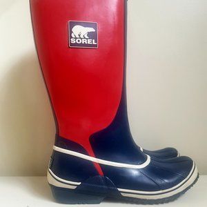 SOREL Sorellington Sail Red Rubber Boots 10